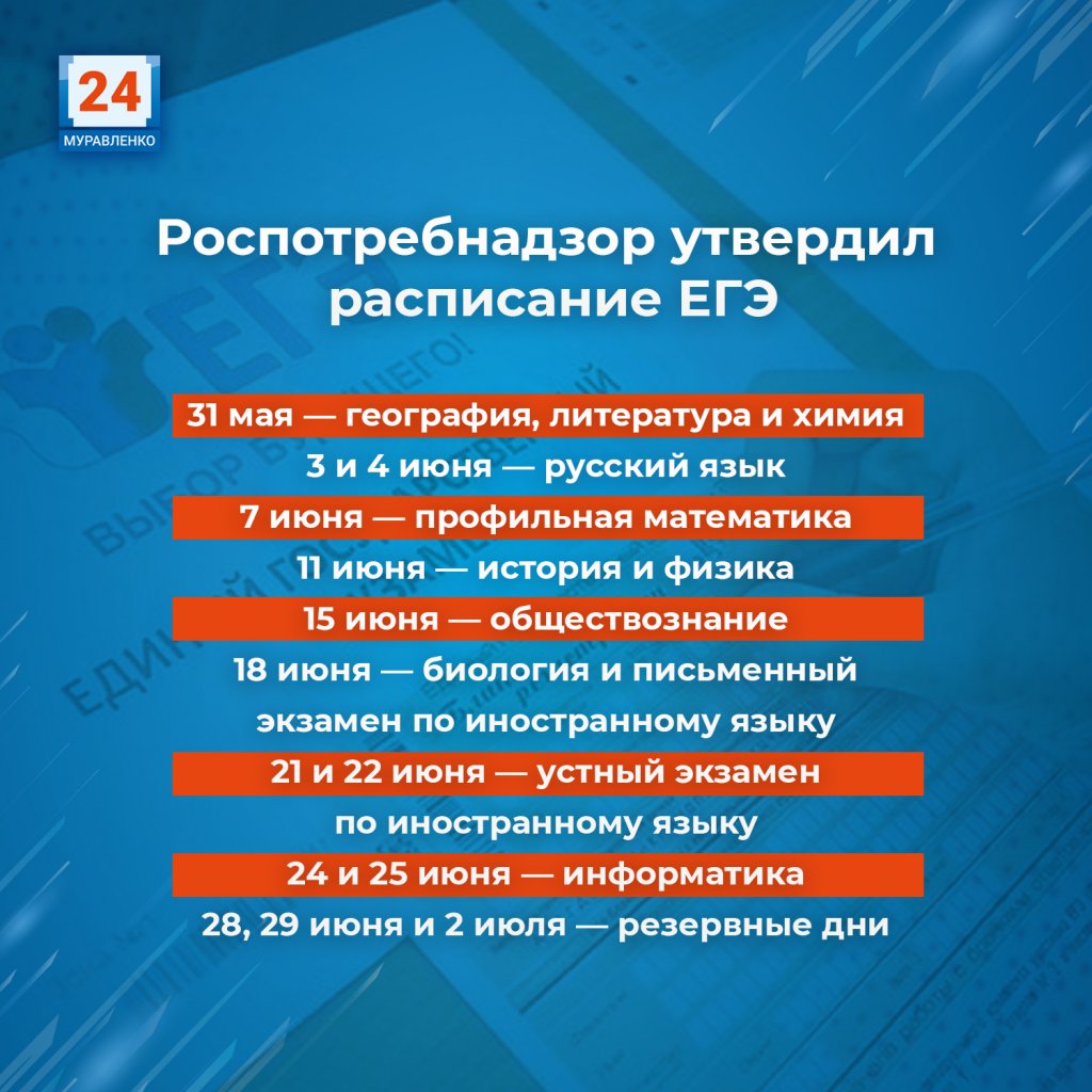 Рособрнадзор утвердил расписание ЕГЭ на 2021 год