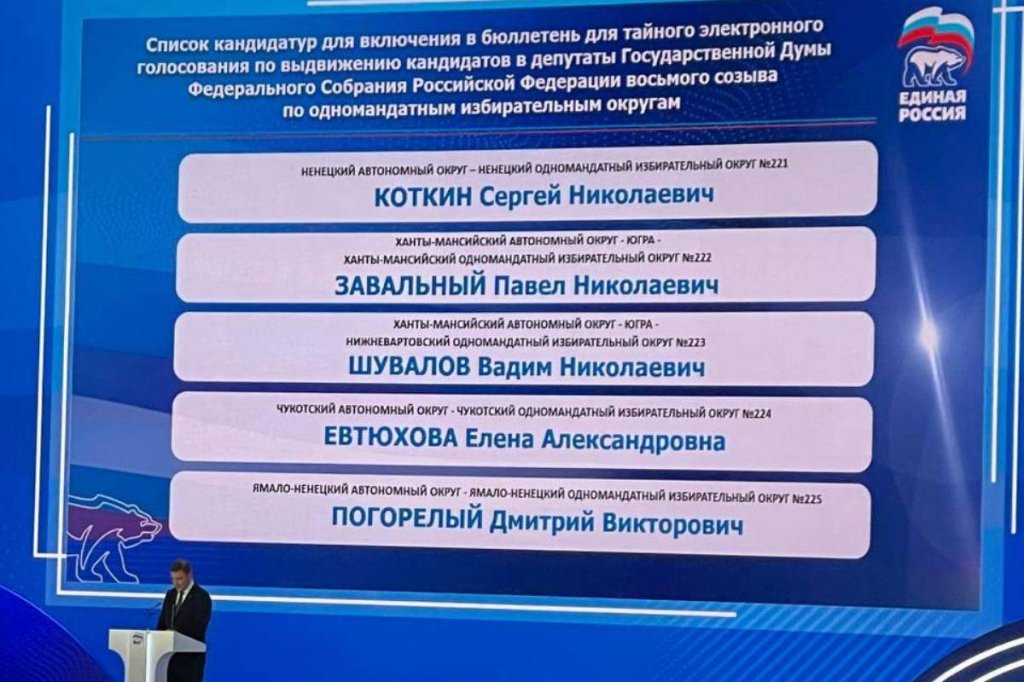 Ямальцы вошли в список кандидатов от «Единой России»