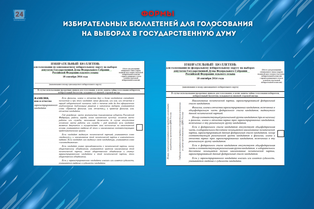 Утверждены формы избирательных бюллетеней для голосования на выборах в Госдуму