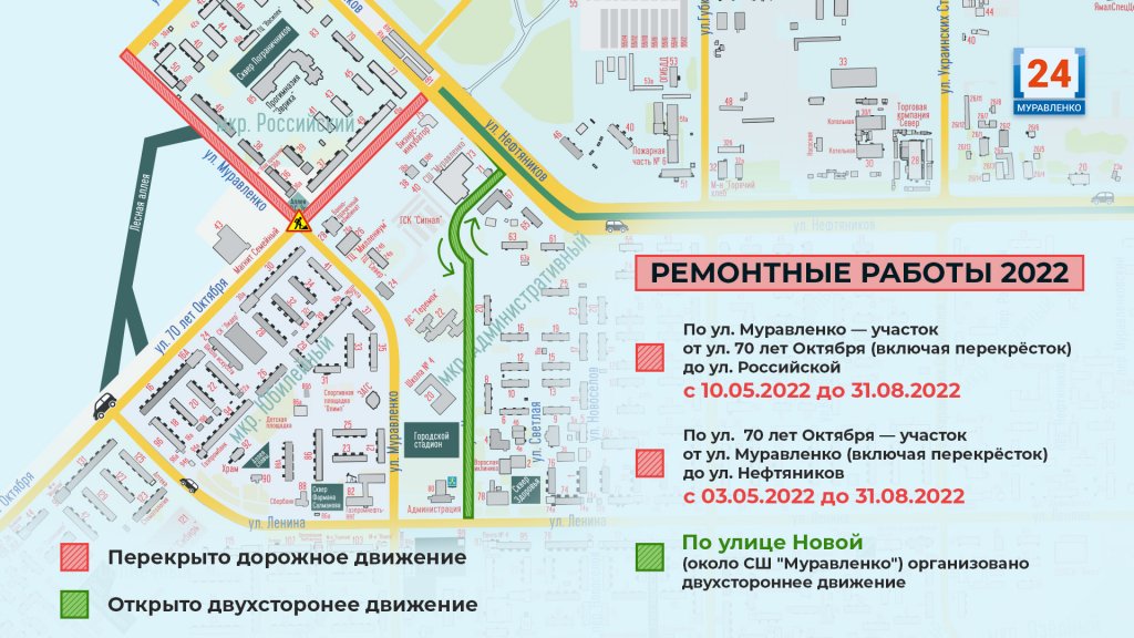 В городе начался ремонт дороги на улице Муравленко