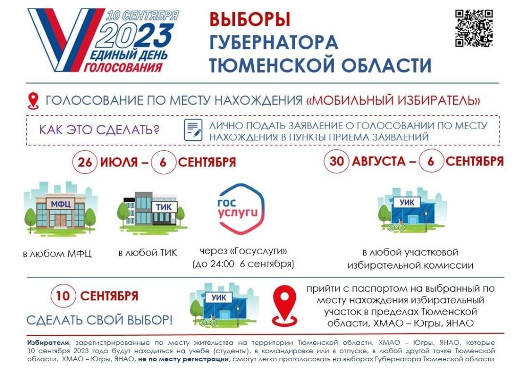 Проголосовать можно на любом участке Тюменской области