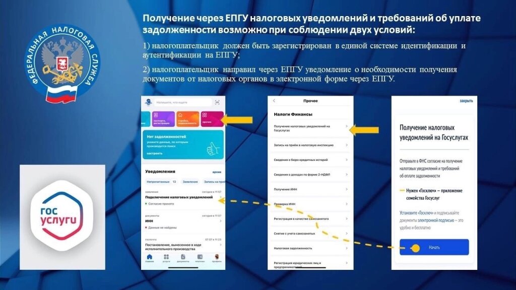 Налоговые уведомления можно получать на портале госуслуг